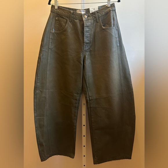 NWT We The Free Good Luck Barrel Coated Jeans 27 New Moon Brown - Picture 6 of 12